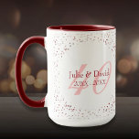 40th Wedding Anniversary Ruby Stardust Confetti<br><div class="desc">Beautifully personalised with your names and dates over a delicate 40 (or monogram initial) on a delicate ruby stardust confetti background. Designed by Thisisnotme©</div>