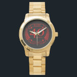 40th Wedding ANNIVERSARY RUBY Watch<br><div class="desc">A design to celebrate your fortieth year of marriage. This design has a red (ruby) coloured laurel design on a black background. Ruby is the traditional gift for this occasion. The text reads Ruby 40 year anniversary. A romantic design to celebrate your 40th year of marriage. If you would like...</div>
