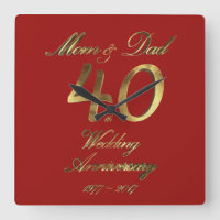 40th Wedding Anniversary Ruby Wedding Parents