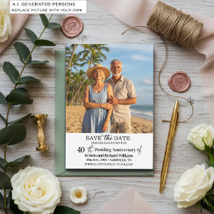 40th Wedding Anniversary Save the Date Photo Card