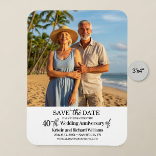 40th Wedding Anniversary Save the Date Photo Magnet