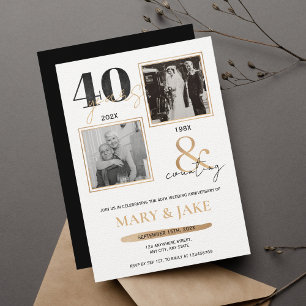 40th Wedding Anniversary Then & Now 40 years Invitation