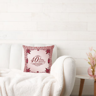 40th Wedding Anniversary Throw Pillow