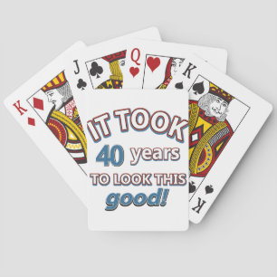 40th year birthday designs playing cards