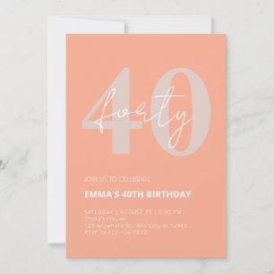 40th year celebration birthday invitation