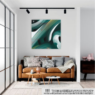 40x40" Trend Abstract Art Canvas Black White Green Print