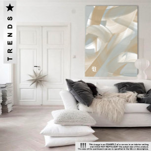 40x60" Sandy Tornado Trend Abstract Art Beige Canvas Print