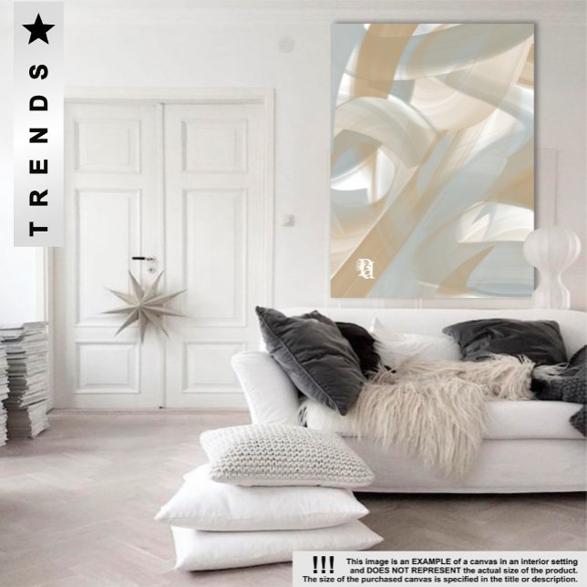40x60" Sandy Tornado Trend Abstract Art Beige Canvas Print (Creator Uploaded)