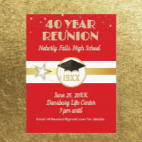 40Years! Class Reunion Invite Postcard