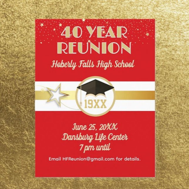 40Years! Class Reunion Invite Postcard (Creator Uploaded)