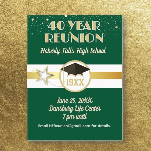 40Years! Class Reunion Invite Postcard (Creator Uploaded)