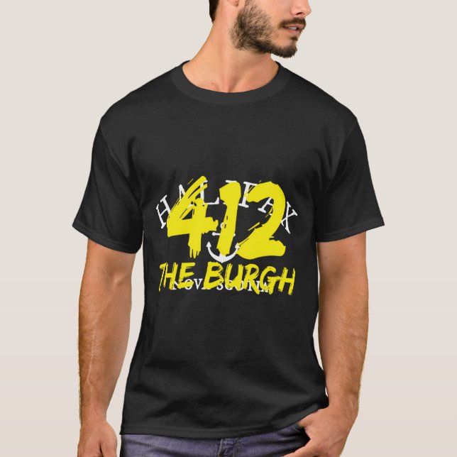 412 The Burgh Hooded Pittsburgh Pa T-Shirt (Front)