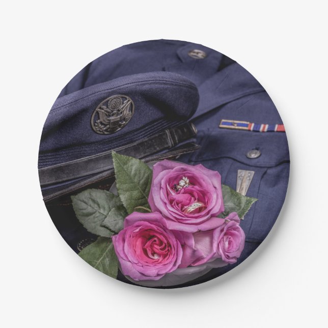 4171-Military Wedding Paper Plate (Front)