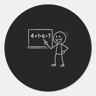 41 67 Meme Forty One Six Seven Funny Math Teacher  Classic Round Sticker