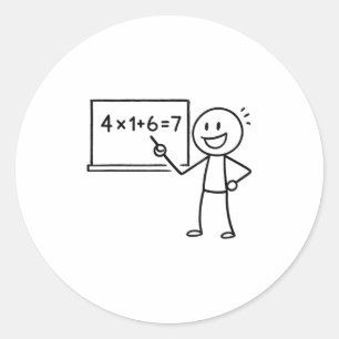 41 67 Meme Forty One Six Seven Funny Math Teacher Classic Round Sticker