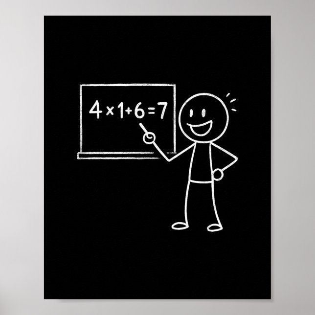 41 67 Meme Forty One Six Seven Funny Math Teacher  Poster (Front)