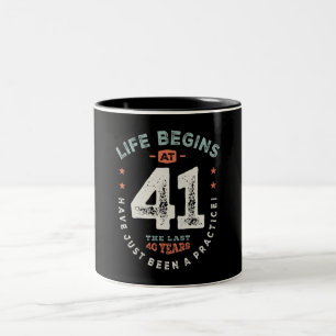 41 Birthday Funny 41 Years Old  Two-Tone Coffee Mug