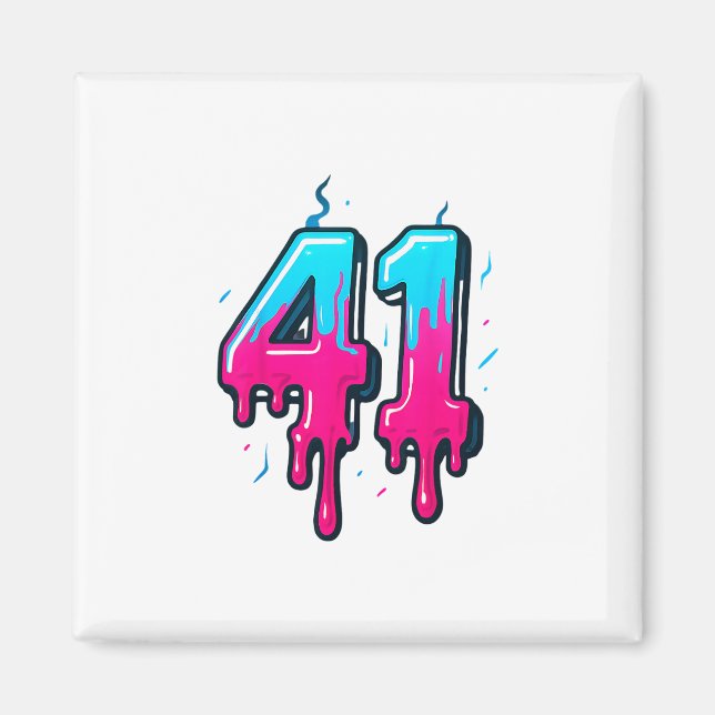 41 Ice Cream Drip Meme Forty One Four Gen Alpha Sl Magnet (Front)