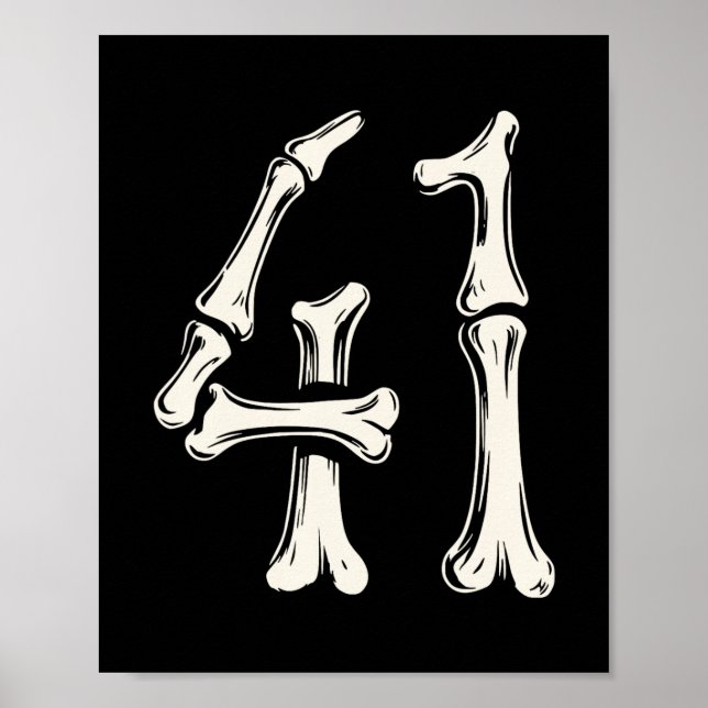 41 Meme Halloween Skeleton 4 1 Meme Funny Forty On Poster (Front)