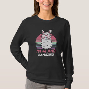 41 Year Old Bday Llamazing 41st Birthday Llama T-Shirt