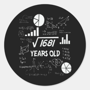 41 Year Old Bday Math Teacher 41st Birthday Gift Classic Round Sticker