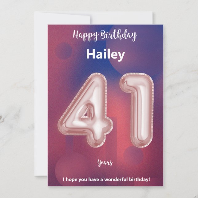 41 year old Happy Birthday card (Front)