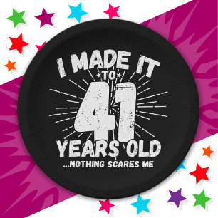 41 Year Old Sarcastic Meme Funny 41st Birthday Paper Plate