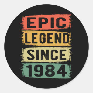 41 Years Old Bday 1984 Epic Legend 41st Birthday Classic Round Sticker