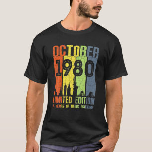 41 Years Old Gifts Vintage October 1980 41St Birth T-Shirt
