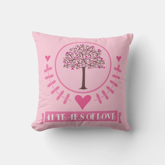 41st Anniversary Love Tree Throw PIllow (Front)