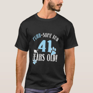 41st Birthday 41 Years Old Cat Mum Cat Lover Birth T-Shirt