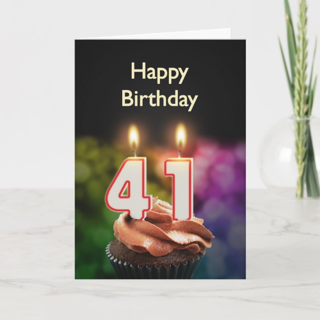 41st Birthday card with Candles (Front)