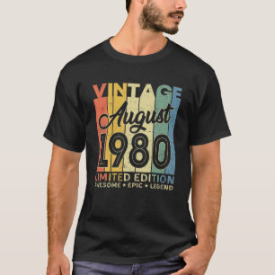 41St Birthday Decoration August 1980 Men Women 41 T-Shirt