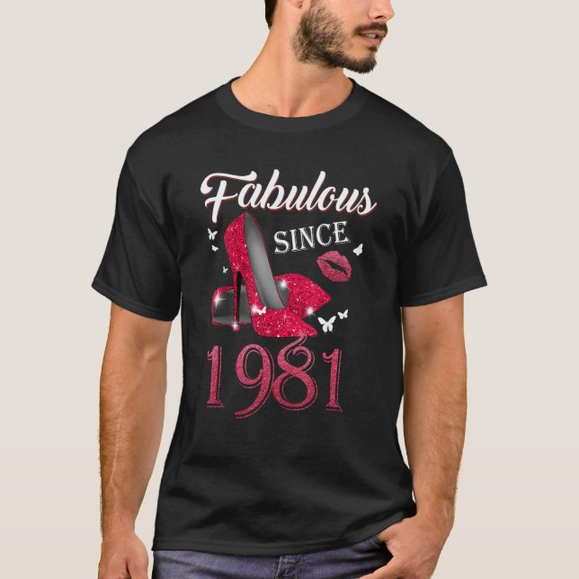 41st Birthday High Heels 41 Years Old Fabulous Sin T-Shirt (Front)