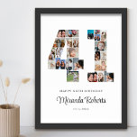 41st Birthday Number 41 Custom Photo Collage Poster<br><div class="desc">Celebrate 40st birthday with this personalised number 40 photo collage poster. This customisable gift is also perfect for wedding anniversary. It's a great way to display precious memories from your wedding and married life. The poster features a collage of photos capturing those special moments, and it can be customised with...</div>