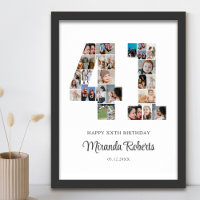 41st Birthday Number 41 Custom Photo Collage
