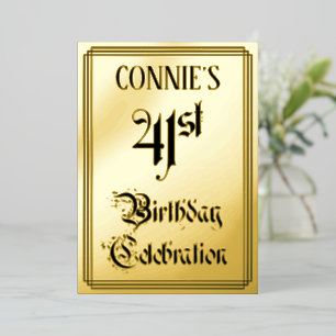 41st Birthday Party — Elegant Script + Custom Name