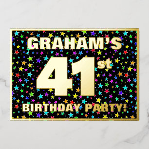 41st Birthday Party — Fun, Colourful Stars Pattern