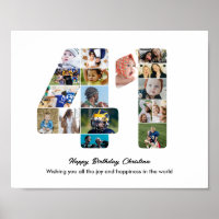 41st Birthday Party Number 41 Photo Collage