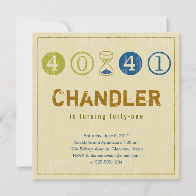 41th Birthday Invitation - Customise (Front)