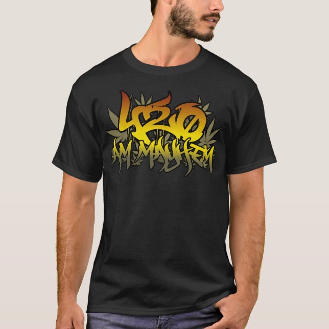 420am Mayhem Rasta Weed T-Shirt (Front)