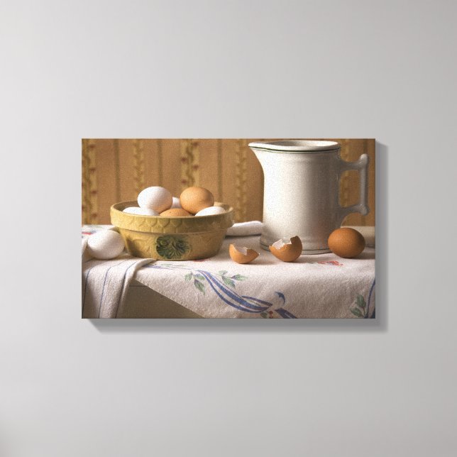 4211 Eggs & Pitcher Still Life Canvas Print (Front)