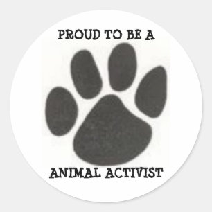 4233078725, PROUD TO BE A , ANIMAL ACTIVIST CLASSIC ROUND STICKER