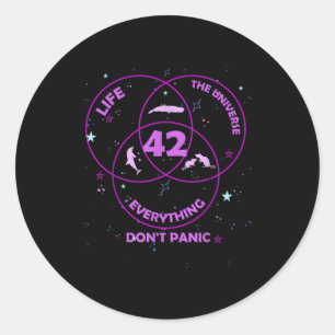 42 Answer To Life Universe Everything  Classic Round Sticker