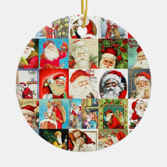 42 Different Santas Vintage Ornament (Front)
