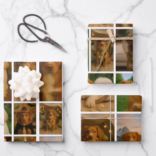 42 Photo Collage Personalized Template Wrapping Paper Sheet