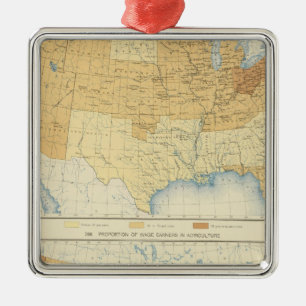 42 Wage earners, manufactures, agriculture Metal Tree Decoration