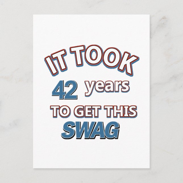 42 year birthday designs postcard (Front)