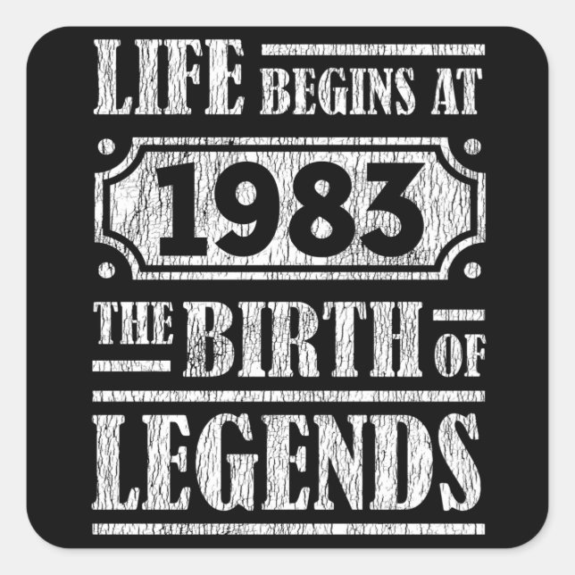42 Year Old 1983 Birth Of Legend 42nd Birthday Square Sticker (Front)