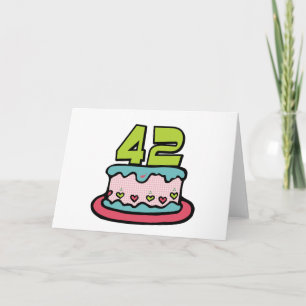 42 Year Old Birthday Cake Card
